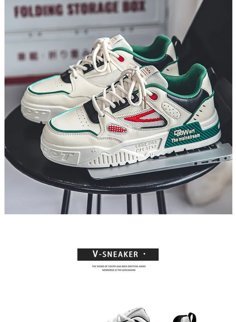 Mens Shoes Fashion Outdoor Casual Shoes Lace Up Platform Skateboard Shoe Training Shoes for Men Non Slip Sneaker Tenis Masculino