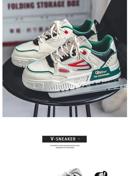 Mens Shoes Fashion Outdoor Casual Shoes Lace Up Platform Skateboard Shoe Training Shoes for Men Non Slip Sneaker Tenis Masculino