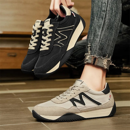 Sneakers Casual Mens Designer Retro Running Shoes Fashion Microfiber Leather Fabric Breathable Increased Internal Platform Shoes