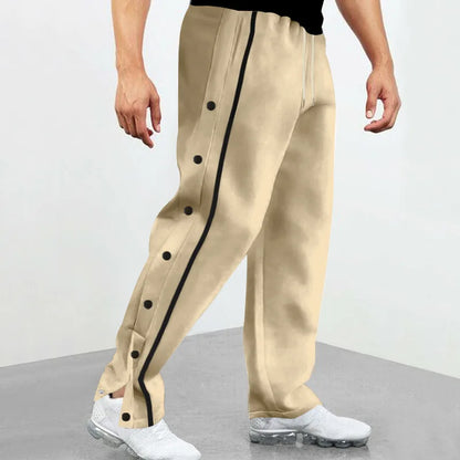 2024 Casual Sports Breasted Pants Men's Autumn New Button Loose Straight Drawstring Oversized Sweatpants Trousers Free shipping