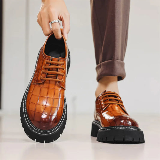 Crocodile Man Dress Shoes Formal Brand Mens Office Shoes Leather Wedding Dress Coiffeur Party Man Italian Shoe Original Leather