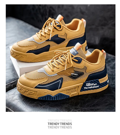 Men's Casual Sports Shoes Low-Top Fashion Trend Mesh Men Skateboard Shoes New 2025 Summer Outdoor Sports Shoes Tenis Masculino