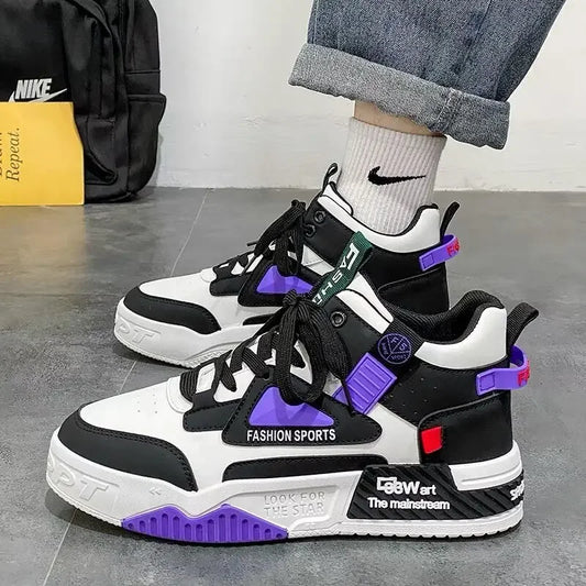 Men's Sneakers High Top Casual Shoes 2025 New Man Running Shoes Fashion Lightweight Board Shoe Men Lace Up Platform Shoes Tenis