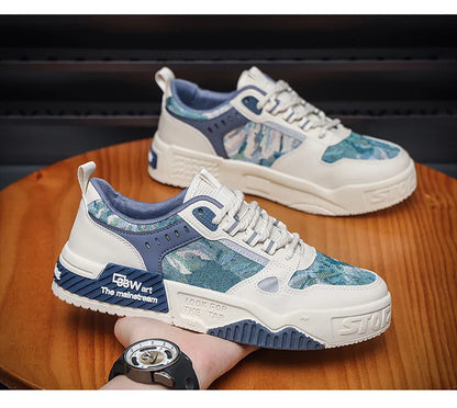 Spring and Autumn new breathable and comfortable shoes student trend versatile thick soled sports and leisure board shoes