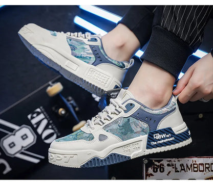 Spring and Autumn new breathable and comfortable shoes student trend versatile thick soled sports and leisure board shoes