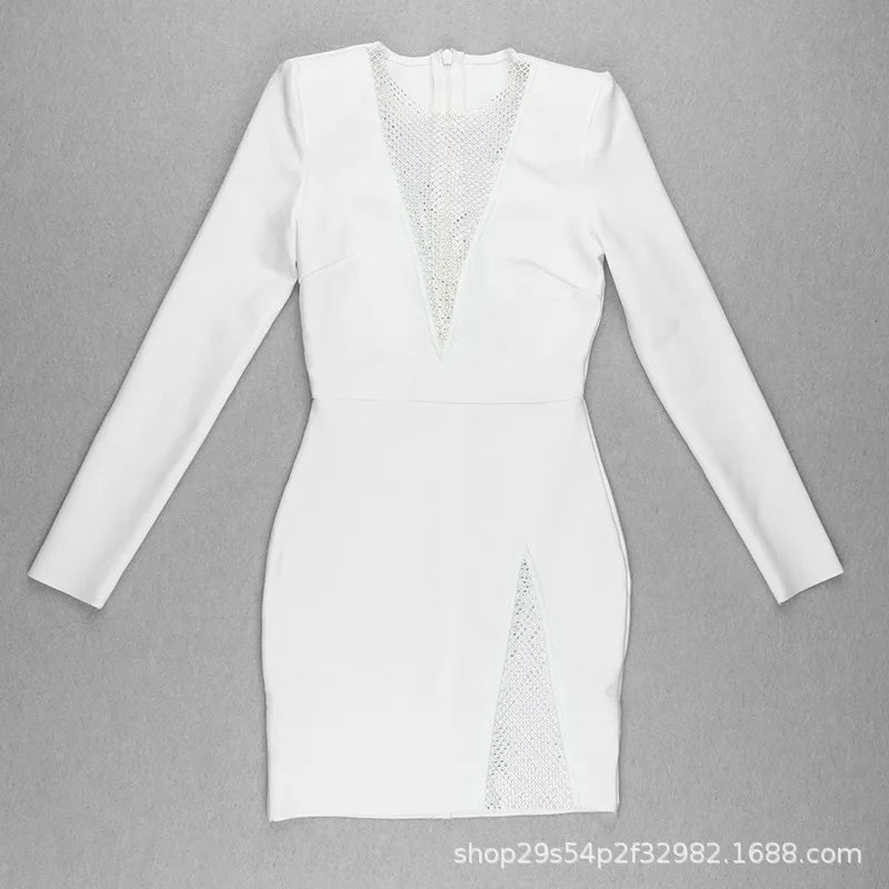 2025 New Arrival Diamond-encrusted See-through Dress Nightclub Tight-fitting Sexy Formal Dress