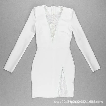 2025 New Arrival Diamond-encrusted See-through Dress Nightclub Tight-fitting Sexy Formal Dress