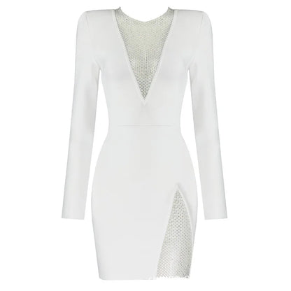 2025 New Arrival Diamond-encrusted See-through Dress Nightclub Tight-fitting Sexy Formal Dress