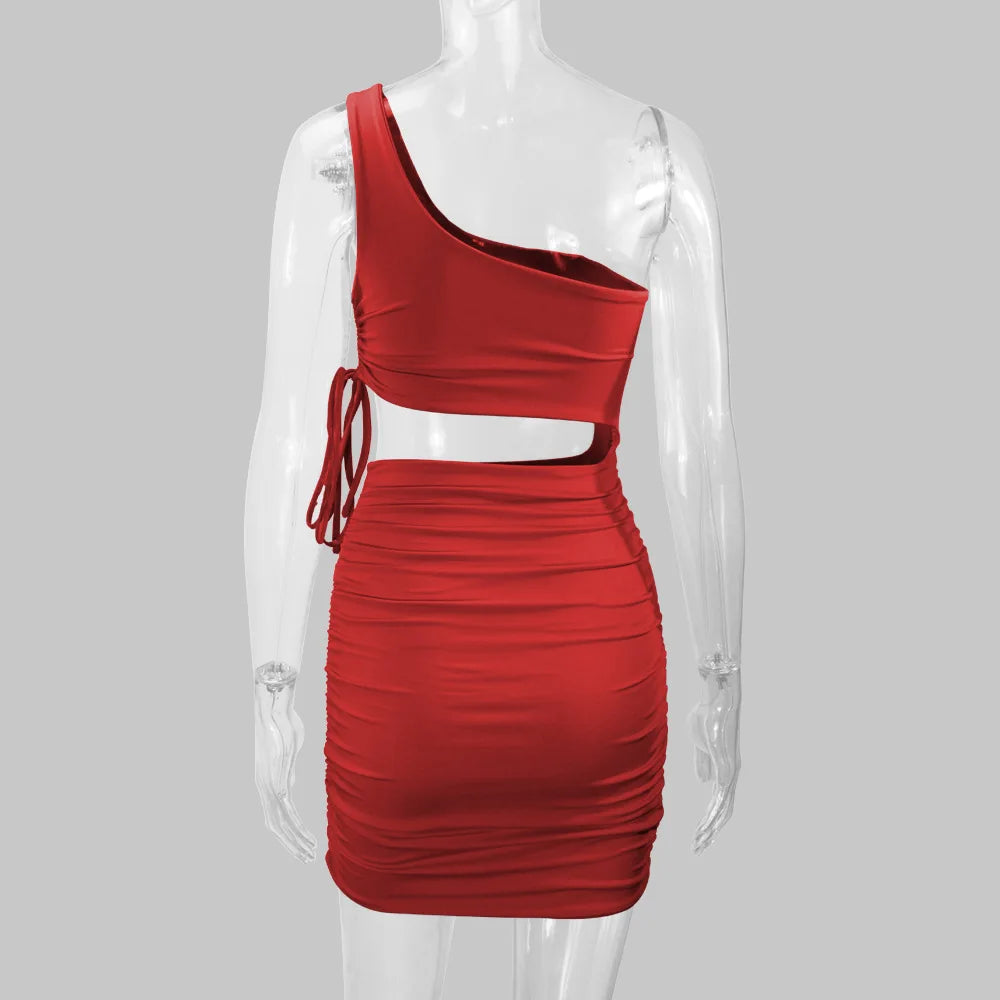 2025 Women's Clothing, Sexy Fashion Hollow Lace Up Pleated Night Club Party Dress Vestidos Plus Size 9XL 8XL 7XL 6XL XXXXXL
