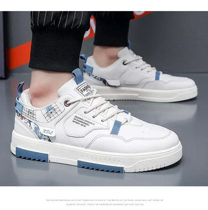 Men's shoes 2025 summer new breathable white shoes men's trendy and versatile thick soled sports board shoes trendy shoes