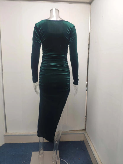 Dress Women Summer 2022 Women Europe New Split Sense Pure Color Led High Waist Dresses Casual Vestidos OLNAL8752