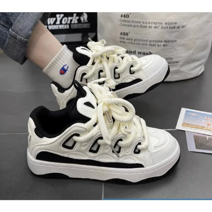 White Fashion Womens Sports Shoes Street Student Casual Platform Sneakers Running Harajuku Comfortable New Ladies Shoes