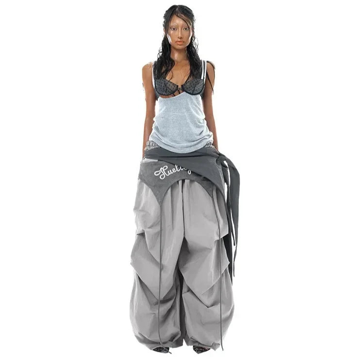 Cool American High Street Loose Casual Pants Women's Fashionable Jazz Wide Leg Pants Versatile Comfortable Workwear Trousers