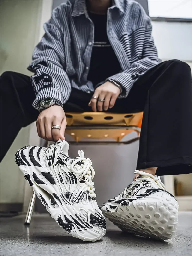 2025 Autumn High End Fashion Trendy Men's Shoes Wear Resistant Light Luxury Daily Color Blocked Casual Sports Shoes