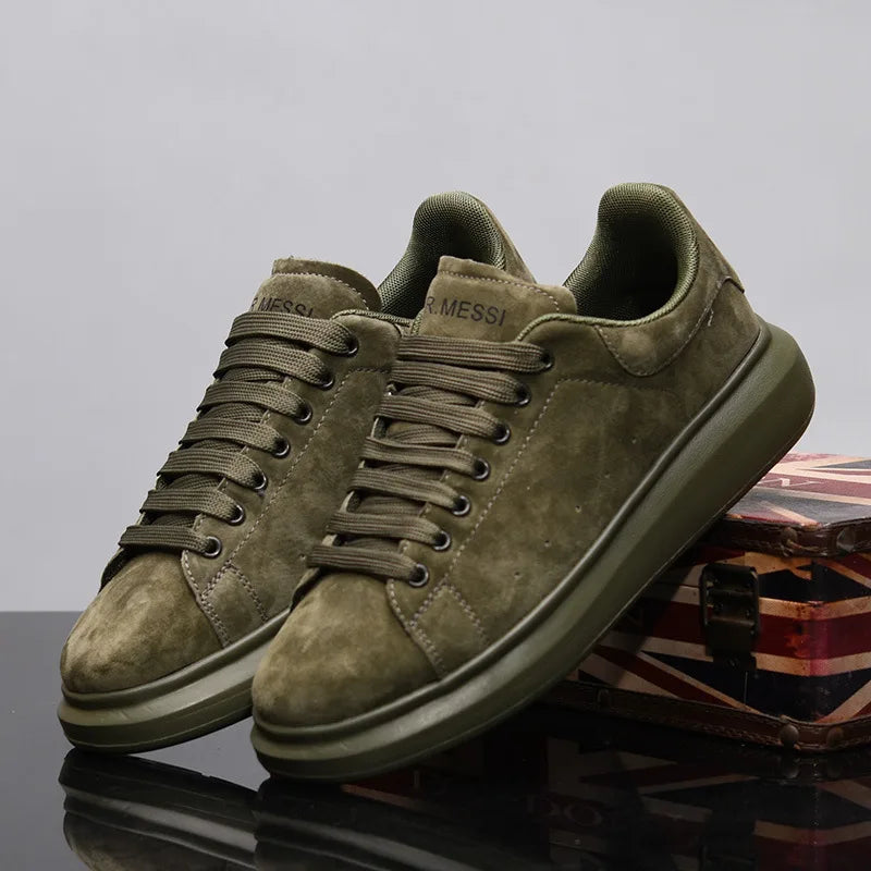 Sneakers Casual Plus Size 43 44 Women Men Designer Board Shoes Fashion Microfiber Leather Increased Internal Flat Platform Shoes
