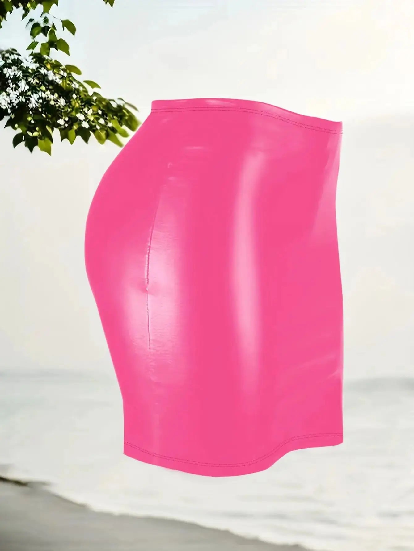Sexy High Waist Wrapped Hip Leather Skirt for Women Comfortable Bla Sle 2024 Autumn Season Other Material 00%