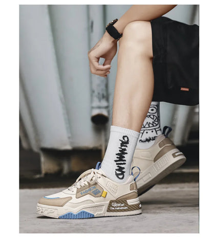 2025 summer new all-in-one fashion leisure sports youth thick sole fashion shoes small white shoes men's board shoes light