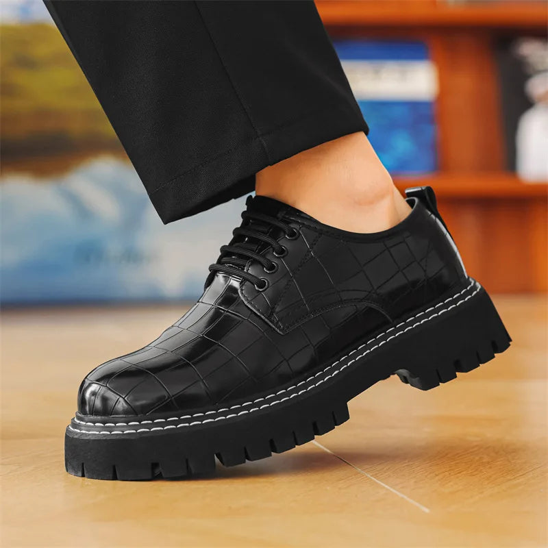 Crocodile Man Dress Shoes Formal Brand Mens Office Shoes Leather Wedding Dress Coiffeur Party Man Italian Shoe Original Leather