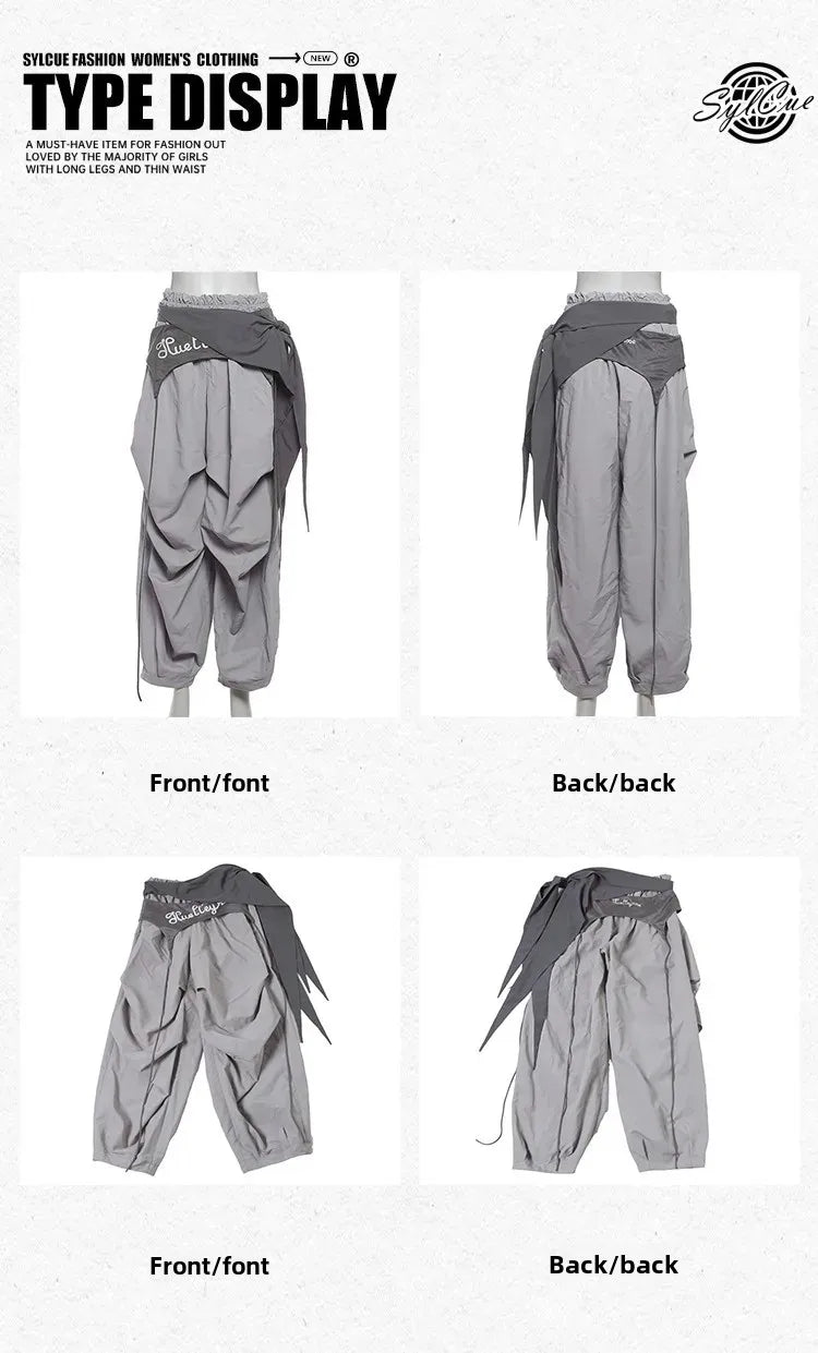 Cool American High Street Loose Casual Pants Women's Fashionable Jazz Wide Leg Pants Versatile Comfortable Workwear Trousers