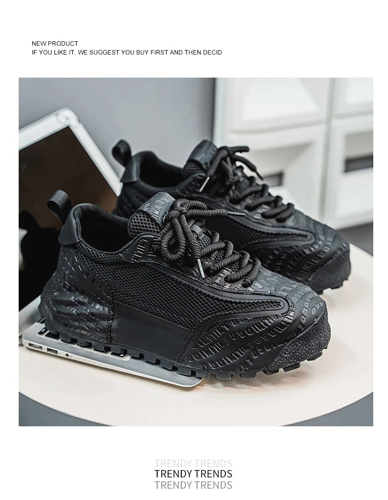 New Mens Shoes Large Size Breathable Sneakers Breathable Composite Seiko Upper Thickened Anti-slip Wear-resistant Soles Shoe