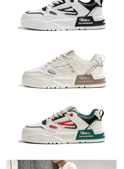 Mens Shoes Fashion Outdoor Casual Shoes Lace Up Platform Skateboard Shoe Training Shoes for Men Non Slip Sneaker Tenis Masculino
