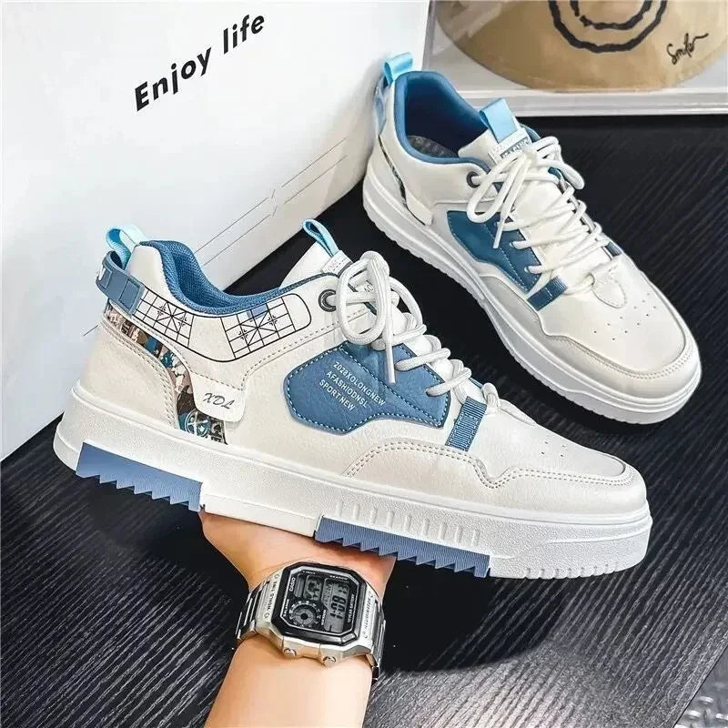 2025 Fashion Men Casual Platform Sneakes LaceUp Trainers Student Sneakes Mens Vulcanized Shoes Tennis Sneakers