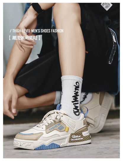 2025 summer new all-in-one fashion leisure sports youth thick sole fashion shoes small white shoes men's board shoes light