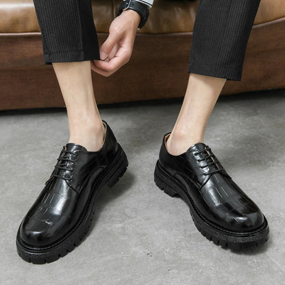 2024 Men's Thick soled Oxford Shoes Fashion Versatile Breathable Office Classic Business Luxury Designer Formal Crocodile Shoes