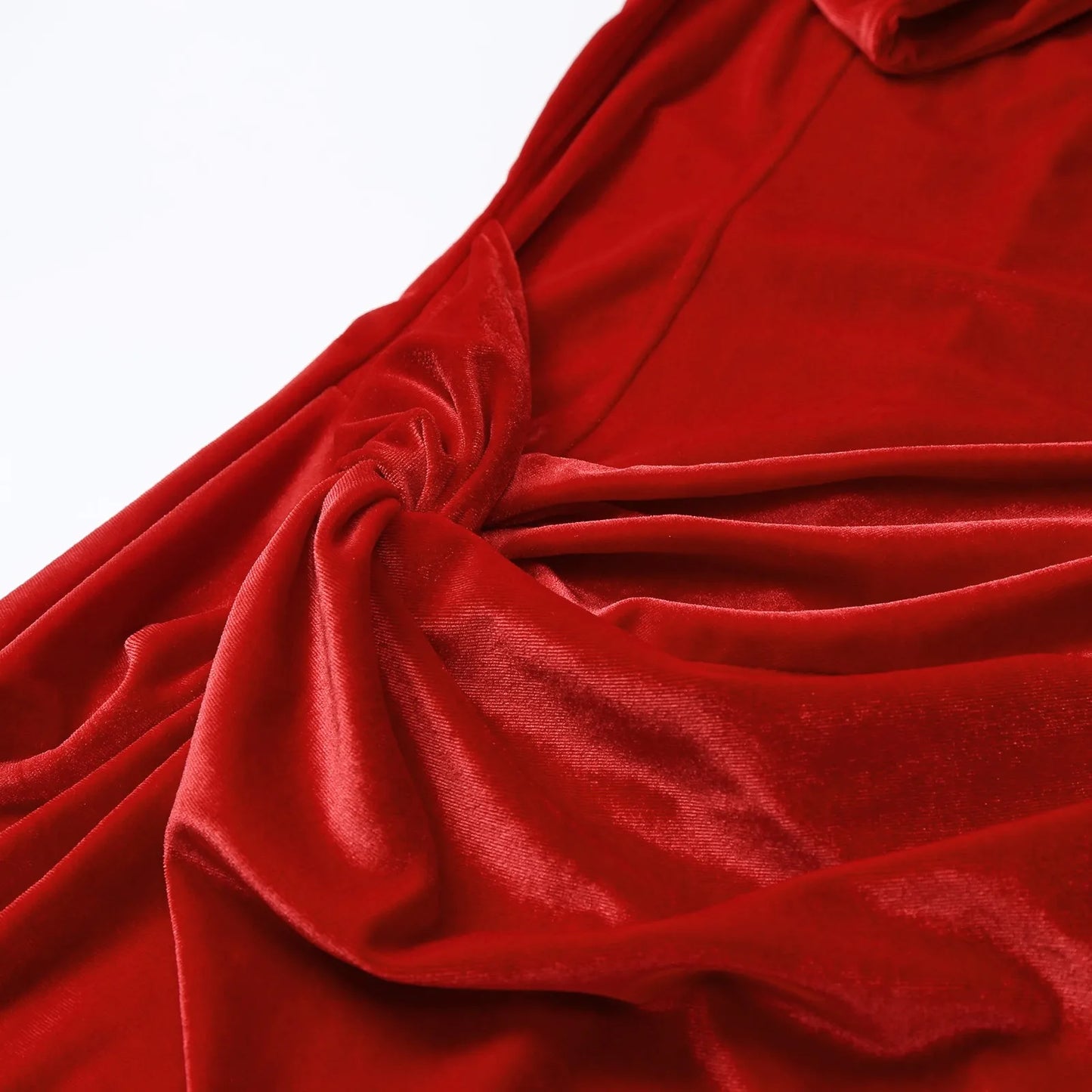Semi Formal Women Dresses Sexy Slim Slit Square Neck Dress Fashionable And Elegant Velvet Gathered Winter Dress Vestidos