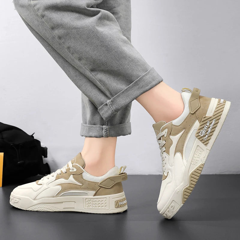 Men's thick soled casual shoes breathable non slip Four Seasons soft soled outdoor walking shoes flat shoes sports board shoes