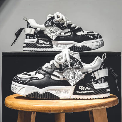 Men's Casual Board Shoes Thick sole Platform Height Increasing Shoes Korean version trend Board shoes Clunky Sneaker Dad Shoes
