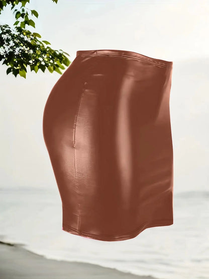 Sexy High Waist Wrapped Hip Skirt Women Leather Black Comfortable Split Short Lady Skirt Party Dress Nightclub