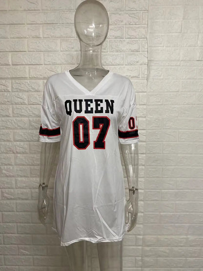 Fashion Women's Short Sleeve QUEEN 07 Printed T-Shirt Women 2025 Spring Summer T-Shirts Femme Clothing