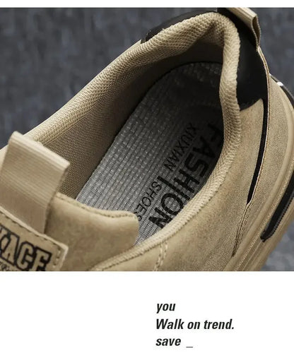 Men's new breathable labor protection shoes, men's trendy and versatile anti slip sports board shoes, workwear shoes