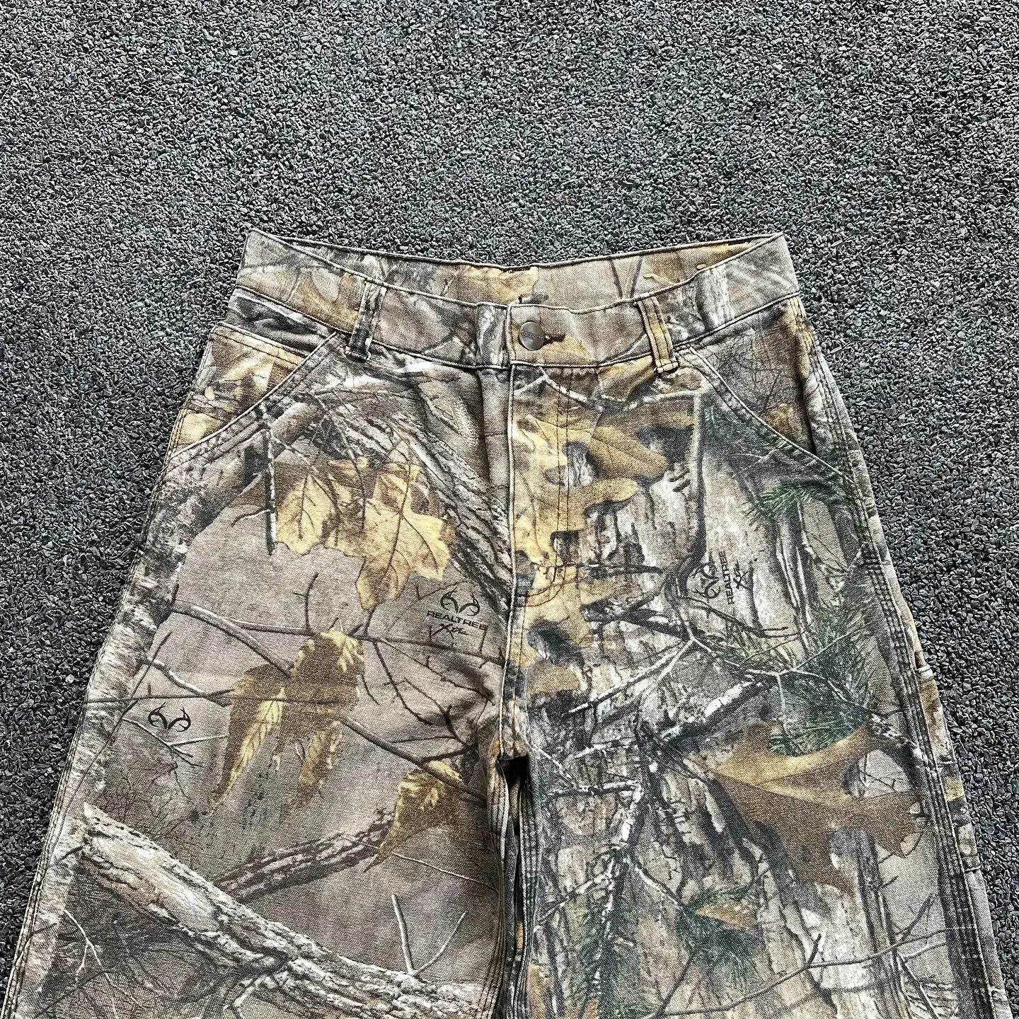 2000s American Vintage Jeans Leaf Print Jeans Oversized Hip Hop Men Women Goth Fashion Loose Casual Pants Streetwear
