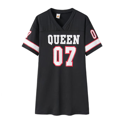 Fashion Women's Short Sleeve QUEEN 07 Printed T-Shirt Women 2025 Spring Summer T-Shirts Femme Clothing