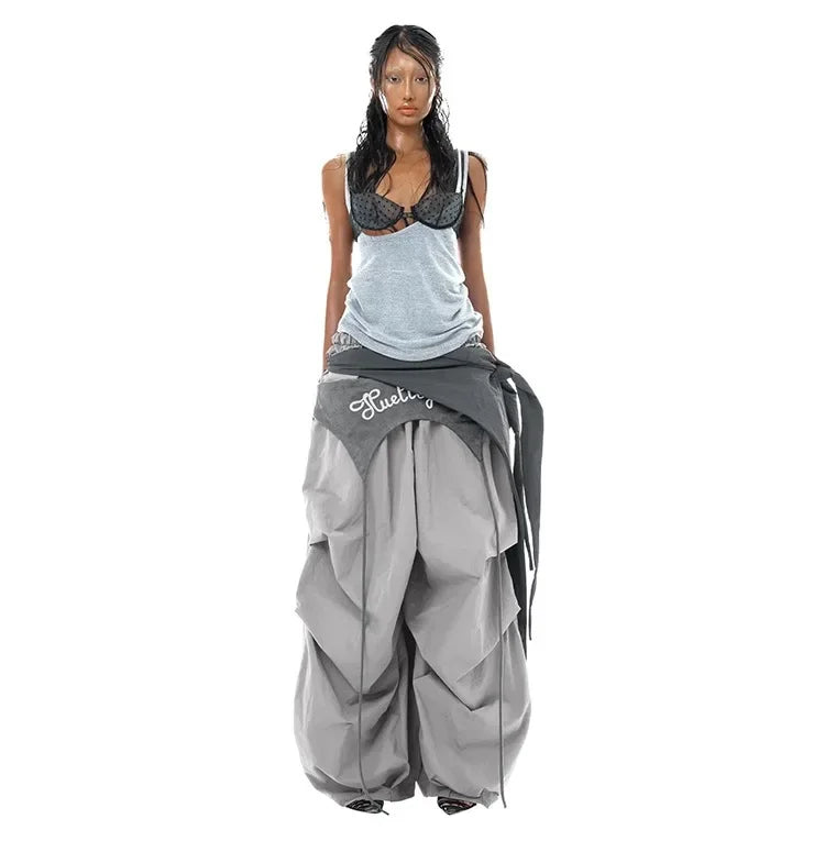 Cool American High Street Loose Casual Pants Women's Fashionable Jazz Wide Leg Pants Versatile Comfortable Workwear Trousers