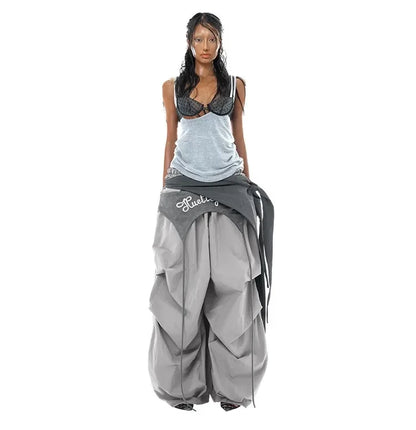 Cool American High Street Loose Casual Pants Women's Fashionable Jazz Wide Leg Pants Versatile Comfortable Workwear Trousers