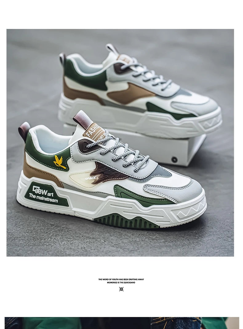 New Men's Leather Low-Top Fashion  Easiest for Match Running Shoes Men's Skateboard Shoes Suitable for Outdoor Sports