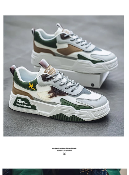 New Men's Leather Low-Top Fashion  Easiest for Match Running Shoes Men's Skateboard Shoes Suitable for Outdoor Sports