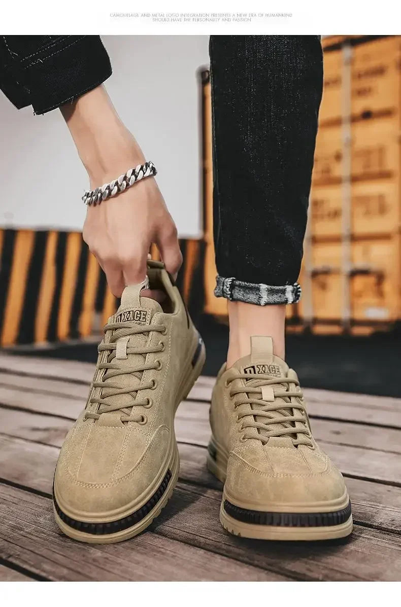 Men's new breathable labor protection shoes, men's trendy and versatile anti slip sports board shoes, workwear shoes