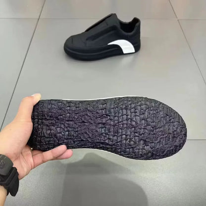 Sneakers Casual Men Cover Bottom Board Shoes Fashion Easy Matching Leather Fabric Breathable Increased Internal Platform Shoes