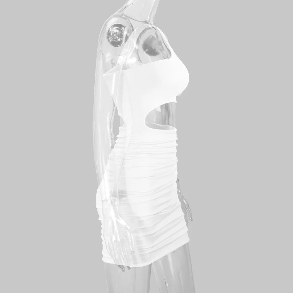 2025 Women's Clothing, Sexy Fashion Hollow Lace Up Pleated Night Club Party Dress Vestidos Plus Size 9XL 8XL 7XL 6XL XXXXXL