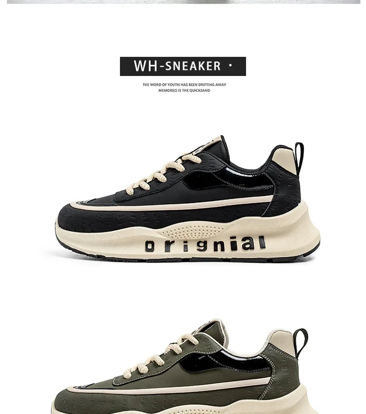 New Sneakers Men Wear Resistant Anti Slip Breathable Running Shoes Thick Soled Height Boosting Casual Shoes Zapatos Para Hombres
