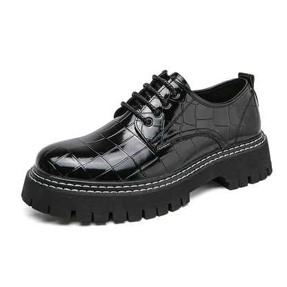 Derby Thick soled Men's Shoes Trendy British style Leisure Outdoor Fashion Party Plus Size Daily office youth leather shoes