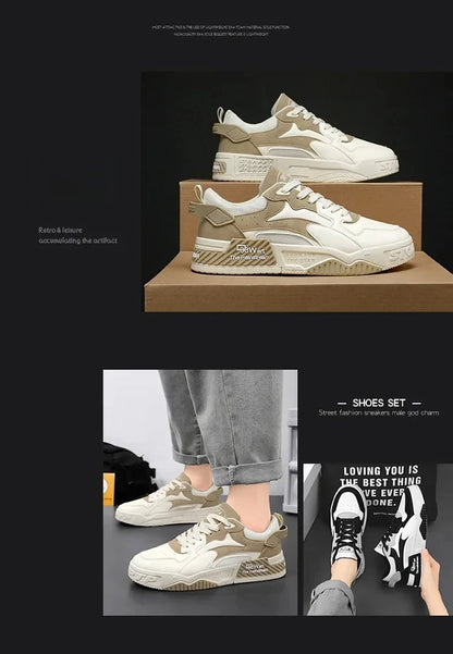 Autumn Men's Comfortable Sneakers Trendy Lace-up Platform Shoes 2025 New Men's Lightweight Casual Sneakers Zapatillas Hombre