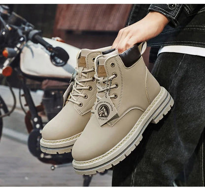 Men's Footwear Resistant Waterproof High-top Motorcycle Boots Soft Bottom Work Clothes Anti-slip Yellow Boots Men Cowboy Boots