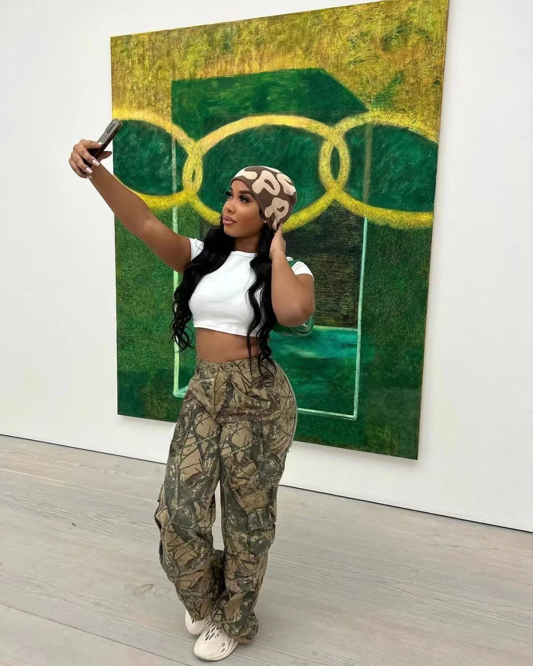 FAGADOER Casual Camouflage Cargo Pants Fashion Y2K Street Wide Leg Pants Women High Waisted Button Pocket Trousers Bottoms 2023