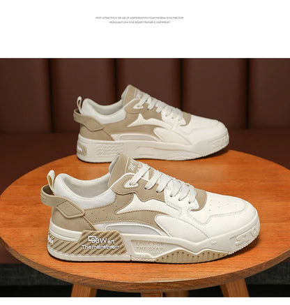 Men's thick soled casual shoes breathable non slip Four Seasons soft soled outdoor walking shoes flat shoes sports board shoes