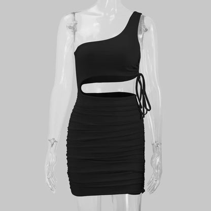 2025 Women's Clothing, Sexy Fashion Hollow Lace Up Pleated Night Club Party Dress Vestidos Plus Size 9XL 8XL 7XL 6XL XXXXXL